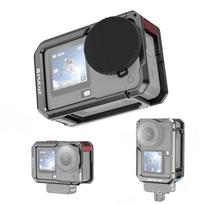 For DJI Osmo Action 6 PULUZ Metal Dual-Opening Camera Cage Expandable Frame with Silicone Lens Cap (Titanium) sidabras