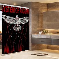 S-System Of A D-Down Band Polyester Shower Curtain Waterproof Rust Resistant Grommet Easy Care Wipe Clean Durable W60H190(CM)-1 Pcs