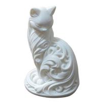Minimalist Elegant Cat Statue 3D Printed Feline Figurine Modern Desktop Ornament for Bedroom Living Room Office Desk Decor balta