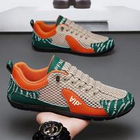 2026 Men's Breathable Mesh Sports Shoes, Soft Sole Non-Slip Casual Driving Sneakers 41 oranžinė