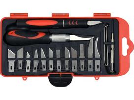 Yato hobio peilių rinkinys YT-75370, 16vnt., SK5, PP, TPR, peiliai x12, rankenos su peiliais x2, pincetas, precizinis atsuktuvas