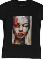 Ivory Coast Art T-Shirt: Mosaic Woman Portrait, African Culture Tee S