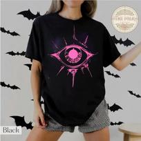 Cyberpunk Goth Eye Shirt, Pastel Goth Evil Eye Tee, Neon Witchcraft T-shirt, Edgy Grunge All Seeing Eye Tee, Gen Z Halloween Shirt S