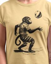 Vintage Monkey Playing Beach Volleyball T-shirt | Retro Volleyball Animal Tee S