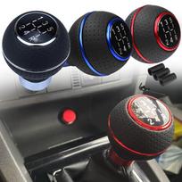 5 Speed Shift Knob Gear Stick Leather Shifter Lever Shifting Transmission Fit Most Manual Cars Trucks Suv Vehicle raudona