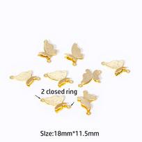 Trendy 18K Gold Plated Brass Butterfly Charms Pendants Connector DIY Earrings Necklaces Charms Jewellery Making Accessories 4 Pieces