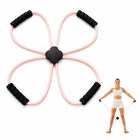 Premium TPE Resistance Tube Elastic Exercise Band Fitness Pull Rope for Home Gym Yoga Strength Training Workout 5-10LB Tension 230X150X70cm rožinė