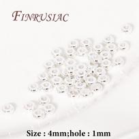 4/5MM 18K Gold Plated Round Flat Spacer Beads Supplies For Jewelry,Smooth Metal Separators Beads DIY Bracelets/Necklace Fittings 50 pcs