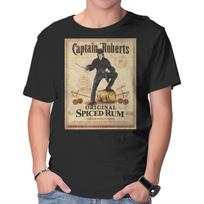 Unisex Crew Neck T-Shirt Captain Roberts Spiced Rum Graphic Short Sleeve Casual Tee XS