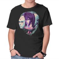Unisex Crew Neck T-Shirt Ghost In the Shell Graphic Short Sleeve Casual Tee L