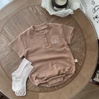 Baby Ribbed Cotton Short Sleeve Onesie for Boys and Girls - Breathable, Summer Bodysuit with Snap Crotch 90cm ruda