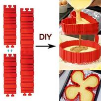 Moule à gâteau - Magic Snake - 4 pcs - Silicone - Coeur - Compatible congélateur et lave-vaisselle