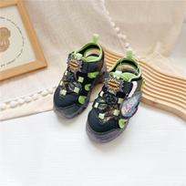 Japanese Style Light-Up Summer Kids' Sandals with Velcro and Toe Cover - Anti-Kick Design for Boys and Girls Insole 16.0 Size: Approx. 16cm