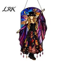 Dreamy Purple Suncatcher Dancing Lady Sun Catcher, Boho Acrylic Hanging Ornament, Retro Starry Sky Bohemian Window Ornament Moon Gothic Woman Spinnner acrylic