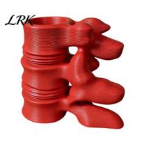 Red Spine Pen Holder 3D Printed Holder, Dark Style Desktop Organizer, Anatomical Black Stand Vertebrae Design Storage Rack for Gothic Desk Accessories raudona