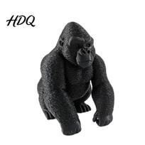 Living Room Decoration Realistic Male Gorilla Animal Figurine Wild Life Desktop Ornament