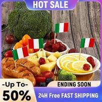 100Pcs Italian Toothpick Flags Wood Italian Cupcake Toppers Stick Banners for World Sports Party Supplies China Mainland