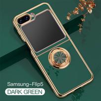 case for Samsung Z FLIP 7 6 5 4 3 ring holder Vehicle-mounted magnetic folding protective cover Shock Proof Anti-Fingerprint Galaxy Z Flip7 žalia
