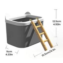 Hamster Sand Box with Ladder Hamster sand bath box Container Gerbil Toilet Sand Bath Cage Small Animal Digging Sand Container pilka spalva