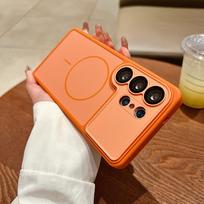 case for Samsung S26 plus ultra Skin magnetic suction Fully wrapped anti fall protective cover for the lens plain Shock Proof Galaxy S26 oranžinė