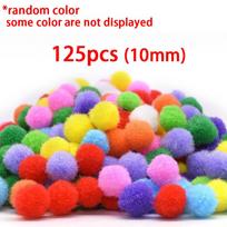 125/205/305pcs Fluffy Pom Poms 10mm DIY Felt Craft Handmade Sewing Tool Home Decor for Hair Doll Greeting Cards Accessories XJM