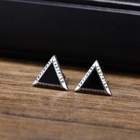 Vnox Norse Viking Runes Triangle Stud Earrings for Men Boy, Anti Allergy Stainless Steel Punk Geometric Earrings Gift Jewelry