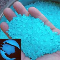 1000pcs 3-5mm Luminous Sand Glow in Dark Pebbles Stone Home Garden Yard Outdoor Path Lawn Decorations Fish Tank Aquarium Decor (Light blue,1000pcs-3-5mm) šviesiai mėlyna spalva