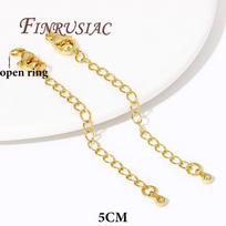 2/5/10Pcs 18K Gold Color Extension Extended Tail Chains with Lobster Clasps Connectors For Jewelry Making DIY Bracelet Findings 2 pieces