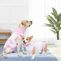 Dog Surgery Recovery Suit Dogs Onesie Wound Protect for Male and Female Dogs rožinė
