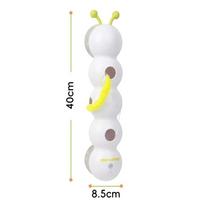 Caterpillar Interactive Cat Toy Motion Activated Wack A Worm Post Toy Rechargeable Automatic Teasing Cat Toy with Tail for Cats balta