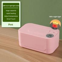 Baby Wet Wipes Heater LED Display Wet Wipes Dispenser Portable USB Charging Wipe Heater Car Home Wet Wipes Napkins Heating Box rožinė
