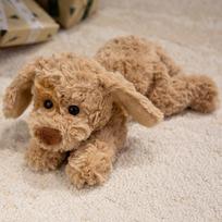 28-47cm Animacinis Aukštos Kokybės Meškiukas Šuo Pliušinė Lėlė Pagalvė Minkštas Garbanotas Gulintis Taškuotas Šuo Pliušinis Žaislas Namų Puošyba Dovana Vaikams about 28cm brown
