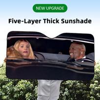 W-White Chicks Movie Sun Visor Reusable Aluminum Foil Car Windshield Sun Visor UV Protector Heat Insulation Cover Shade