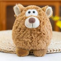 15CM Jungle Bean Bag Cute Little Woolly Toy Grey Wolf Bear Fox Soft Round Fur Kawaii Animal Doll Gift for Children's Festivals 15cm