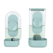 Hanging Automatic Pet Water Dispenser Large Capacity Auto Gravity Pet Feeder and Waterer Set for Rabbits Ferrets Dog Cat žalia