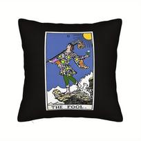 Vikama Tarot-Inspired “The Fool” Decorative Pillowcase, Perfect For Living Rooms Or Bedrooms, Modern Style Peach skin 18*18(CM)-1Pcs