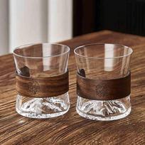 QINGPINGGUO Heat-Resistant Glass Mountain View Cups Tea Cups 300ml 6 Pieces New Chinese Style Home Living Room Guest Short Luxury Low Desig