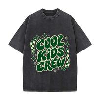 Groovy Youth Spirit Lettering Reviva Vintage Distressed Washed Cotton Short Sleeve Streetwear Outfit S