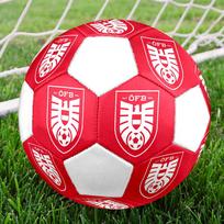 Austria national football logo Size 5 Soccer Ball, Machine-Stitched PVC, Durable & High Bounce, All Ages Fit, fan merchandise, matches & outdoor use. red