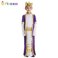 Middle Eastern Sultan Costume For Boys Ideal For Stage Shows With Soft Polyester Material In Sizes L And Xl