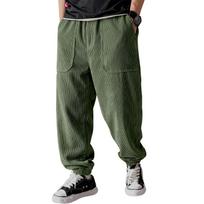Men's Relaxed Fit Corduroy Cuffed Pants L armijos žalia spalva