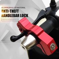 Motorcycle Handlebar Lock Handlebar Brake Handle Solid Lock Imitating Steal Lock Pull Rod Atv Dirt Street Bikes Anti Theft raudona