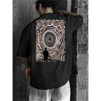 European sizes Men's Loose Fit T-Shirt, Psychedelic Trippy Optical Illusion Art Print, Aesthetic Streetwear, Lightweight Everyday Tee S juoda