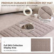 Quilted Pet Sofa Pad with Non- and Bottom for Dogs and Cats One Size kava