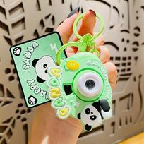 Lovely Panda Baby Outing Day Projection Keychain Unique Plastic Gift For All Occasions Green Projector