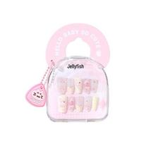 24-Piece Girlish Cute Press-On Nail Stickers - Wearable Finished Nails for Women, 2026 Nail Tips, Cross-Border Design