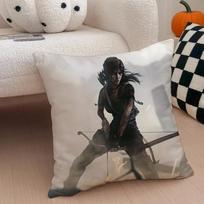S-Shadow Of The Tomb Raider Cushion Cover Linen Pillow Case Soft Breathable Protective Couch Room Decoration Peach skin 18*18(CM)-1Pcs