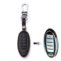 Odinis automobilio raktų pakabuko dėklas, skirtas Nissan Teana X-Trail Murano March Geniss Tiida Qashqai Livina Sylphy Sunny Juke Almera juoda