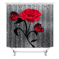 4 vnt. pilnas vonios kambario komplektas dušo užuolaidos vonios neslystantis grindų kilimėlis kiliminis namų vonios kambarys Only 90x180cm Curtain