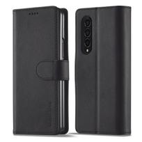 Odinis piniginės dėklas, skirtas Samsung Galaxy Z Fold 5 4 3 5G Fold3 Fold4 Cards Kišeninis sulankstomas atverčiamas knygos viršelis, atsparus smūgiams krepšys for Samsung Z Fold 5 juoda
